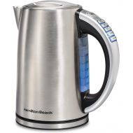 Hamilton Beach 41020R 1.7 Liter Variable Temperature Electric Kettle for Tea and Hot Water, Cordless, Keep Warm, LED Indicator, Auto-Shutoff and Boil-Dry Protection, Stainless Stee