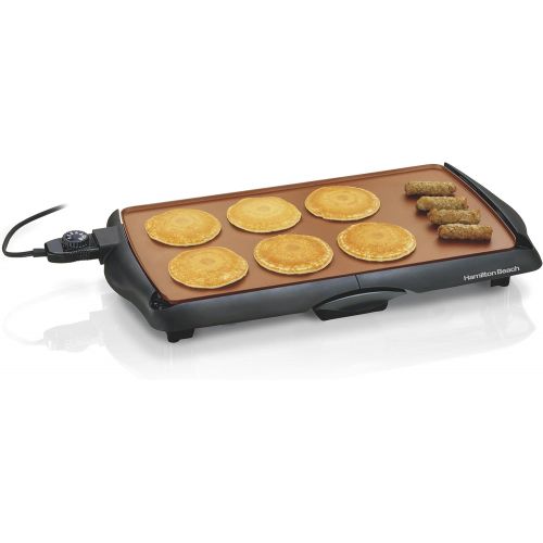  Hamilton Beach 38518R Durathon Ceramic Griddle, 200 sq. in, Black