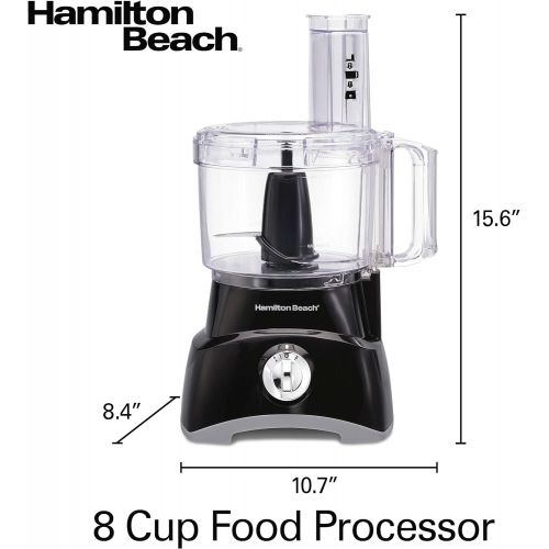  Hamilton Beach Food Processor & Vegetable Chopper for Slicing, Shredding, Mincing, and Puree, 8 Cup, Black
