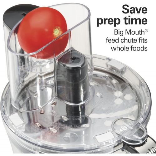  Hamilton Beach Big Mouth Duo Plus 12 Cup Food Processor & Vegetable Chopper with Additional Mini 4 Cup Bowl, Black (70580)