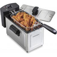 Hamilton Beach 35032 Professional Grade Electric Deep Fryer, Frying Basket with Hooks, 1500 Watts, 3 Ltrs New for 2021, Stainless Steel