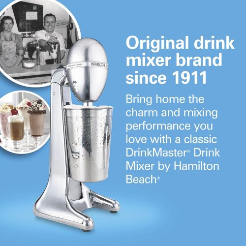 Hamilton Beach 730C DrinkMaster Classic Drink Mixer, 28 oz Mixing Cup, Chrome