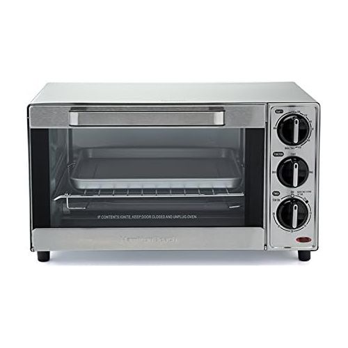  Hamilton Beach Countertop Toaster Oven & Pizza Maker Large 4-Slice Capacity, Stainless Steel (31401)