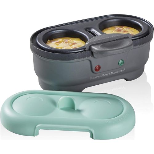  Hamilton Beach Electric Egg Bites Cooker & Poacher with Removable Nonstick Tray Makes 2 in Under 10 Minutes, Teal (25506)