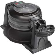 Hamilton Beach 26201 Belgian Waffle Maker with Removable Nonstick Plates, Double Flip, Makes 2 at Once, Black