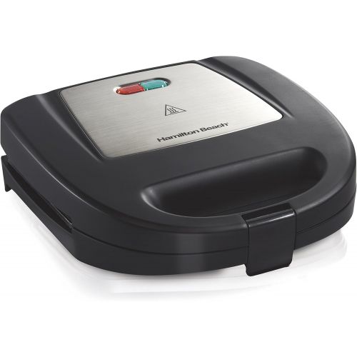  Hamilton Beach Electric Sandwich Maker and Toaster Makes Omelets and Grilled Cheese, 4 Inch, Easy to Store, Black (25430)