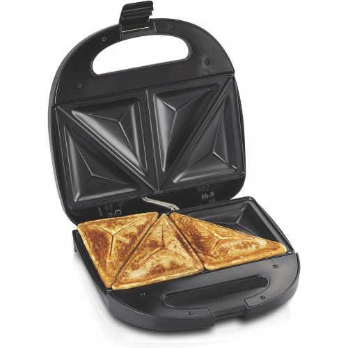  Hamilton Beach Electric Sandwich Maker and Toaster Makes Omelets and Grilled Cheese, 4 Inch, Easy to Store, Black (25430)