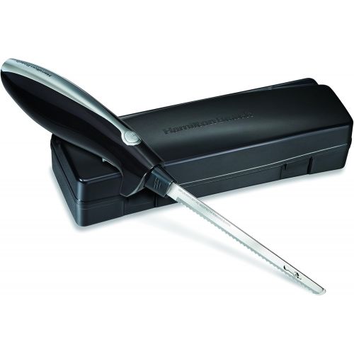  Hamilton Beach Electric Knife for Carving Meats, Poultry, Bread, Crafting Foam and More, Storage Case and Serving Fork Included, Black