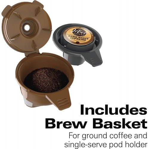  [아마존베스트]Hamilton Beach FlexBrew Single Serve Coffee Maker, Compatible with K-Cup Pods and Grounds, Black (49974)