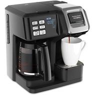 [아마존베스트]Hamilton Beach FlexBrew Trio Coffee Maker, 2-Way Single Serve & Full 12c Pot, Compatible with K-Cup Pods or Grounds, Combo, Black (49976)