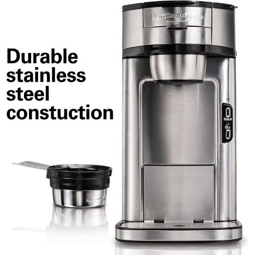  [아마존베스트]Hamilton Beach Scoop Single Serve Coffee Maker, Fast Brewing, Stainless Steel (49981A)