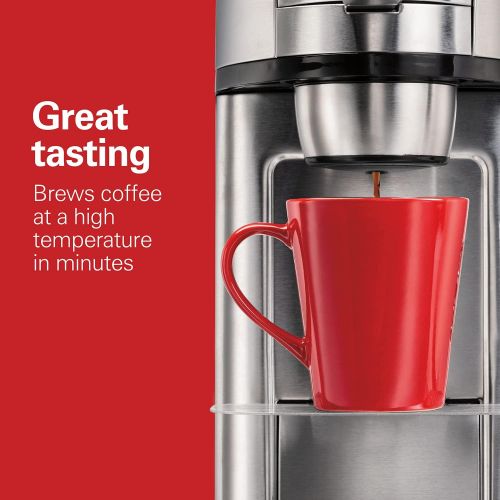  [아마존베스트]Hamilton Beach Scoop Single Serve Coffee Maker, Fast Brewing, Stainless Steel (49981A)