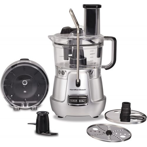  [아마존베스트]Hamilton Beach Stack & Snap 8-Cup Food Processor & Vegetable Chopper with Adjustable Slicing Blade, Built-in Bowl Scraper & Storage Case, Silver (70820)