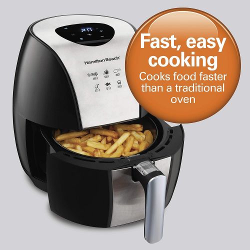  [아마존베스트]Hamilton Beach 3.2 Quart Digital Air Fryer Oven with 6 Presets, Easy to Clean Nonstick Basket, Black (35065)