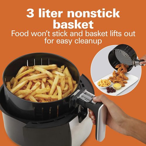  [아마존베스트]Hamilton Beach 3.2 Quart Digital Air Fryer Oven with 6 Presets, Easy to Clean Nonstick Basket, Black (35065)