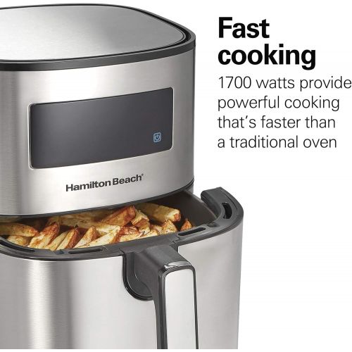  [아마존베스트]Hamilton Beach 5.3 Quart Digital Air Fryer Oven with 8 Presets, Easy to Clean Nonstick Basket, Black (35075)