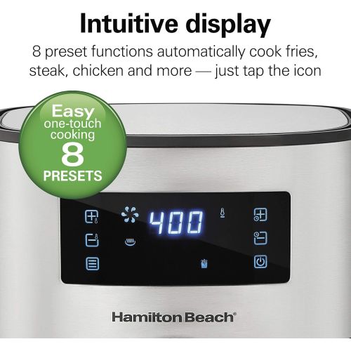  [아마존베스트]Hamilton Beach 5.3 Quart Digital Air Fryer Oven with 8 Presets, Easy to Clean Nonstick Basket, Black (35075)