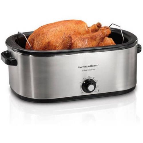  [아마존베스트]Hamilton Beach 28 lb 22-Quart Roaster Oven with Self-Basting Lid (Stainless Steel)