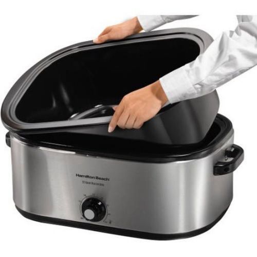  [아마존베스트]Hamilton Beach 28 lb 22-Quart Roaster Oven with Self-Basting Lid (Stainless Steel)