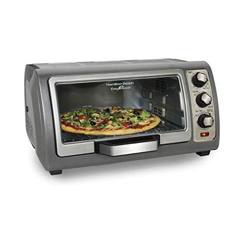  [아마존베스트]Hamilton Beach Countertop Toaster Oven, Easy Reach With Roll-Top Door, 6-Slice, Convection (31123D), Silver