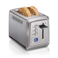 [아마존베스트]Hamilton Beach 22796 Toaster with Bagel & Defrost Settings, Toast Boost, Slide-Out Crumb Tray Extra Wide Slot, 2 Slice, Stainless Steel