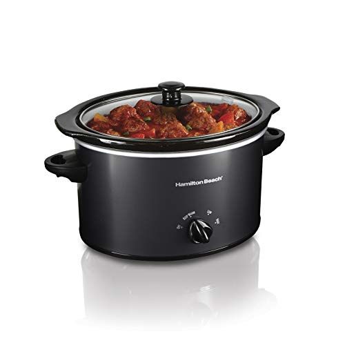  [아마존베스트]Hamilton Beach 3-Quart Slow Cooker With Dishwasher-Safe Crock & Lid, Matte Black (33231)