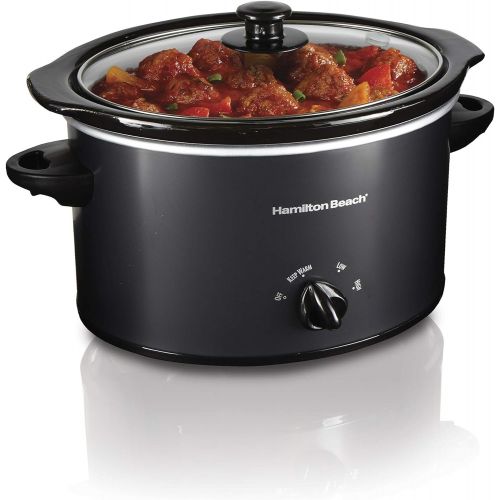  [아마존베스트]Hamilton Beach 3-Quart Slow Cooker With Dishwasher-Safe Crock & Lid, Matte Black (33231)