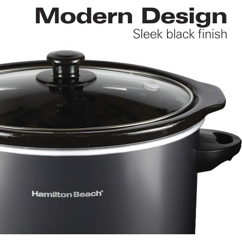  [아마존베스트]Hamilton Beach 3-Quart Slow Cooker With Dishwasher-Safe Crock & Lid, Matte Black (33231)