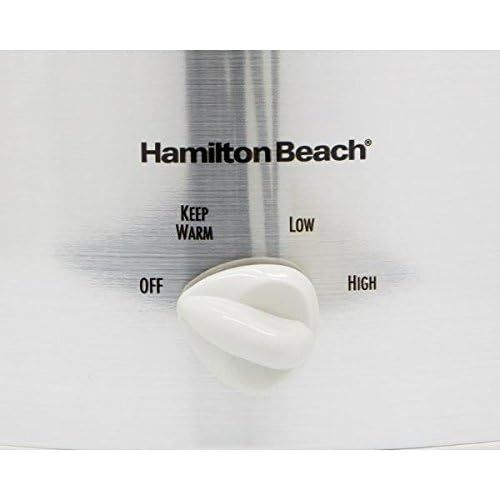  [아마존베스트]Hamilton Beach 4-Quart Slow Cooker with Dishwasher-Safe Stoneware Crock & Lid, Stainless Steel (33140V)