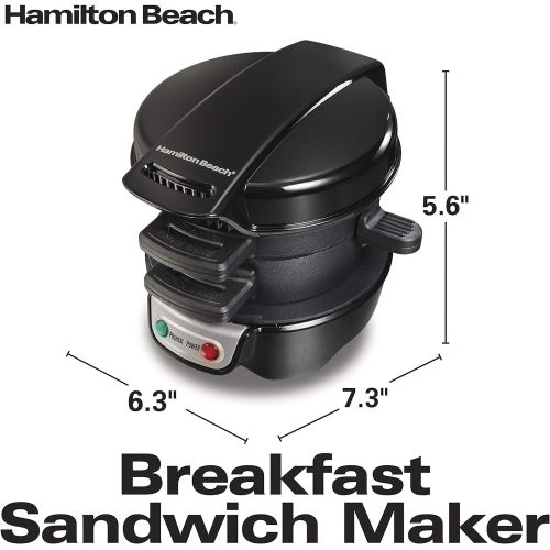  [아마존베스트]Hamilton Beach Breakfast Sandwich Maker, Black (25477)