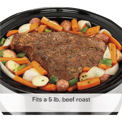  Hamilton Beach Programmable Slow Cooker, 6-Quart with Clip-Tight Sealed Lid, Stainless Steel (33466)