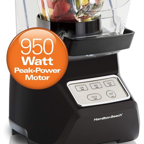 Hamilton Beach 53600 SoundShield Blender, 950 Watts, 3-Speed, with Pulse, Blends Food and Drinks, Stainless Steel Blades, 52 oz. Glass Jar, BPA-Free