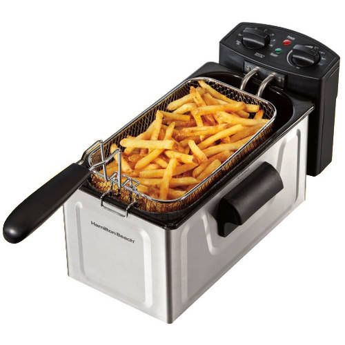  Hamilton Beach Electric Deep Fryer 2 Liter Fry Basket Counter top Kitchen Cooker (Black)