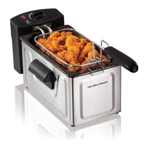  Deep Fryer-Hamilton Beach 2-Liter Deep Fryer, Stainless Steel-Restaurant Deep Fryer-That Helps You Heat And Cook Large Quantities Of Food All At Once-Cooks 15 Chicken Tenders-With