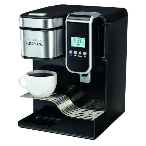  Hamilton Beach Single-Serve Coffee Maker, Programmable FlexBrew with Hot Water Dispenser (49988)