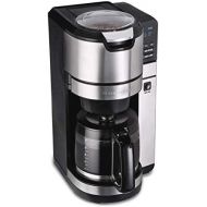 Hamilton Beach 45500 Grind and Brew Programmable 12 Cup Maker with Built-in Auto-Rinsing Coffee Grinder, Glass Carafe