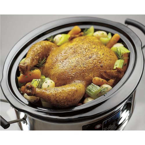  Hamilton Beach 33861 Programmable Slow Cooker, 6 Quart, Dual Digital Timer, Stainless Steel