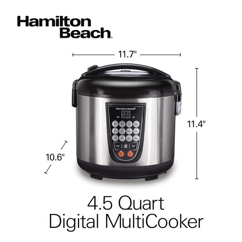  Hamilton Beach (37571) Digital MultiCooker, 4.5 Quart Capacity, 14 Pre-Programmed Settings, Stainless Steel