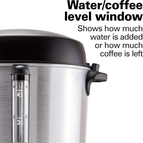  Hamilton Beach 40521 Coffee Urn and Hot Beverage Dispenser, 45 Cup, Fast Brew, Silver