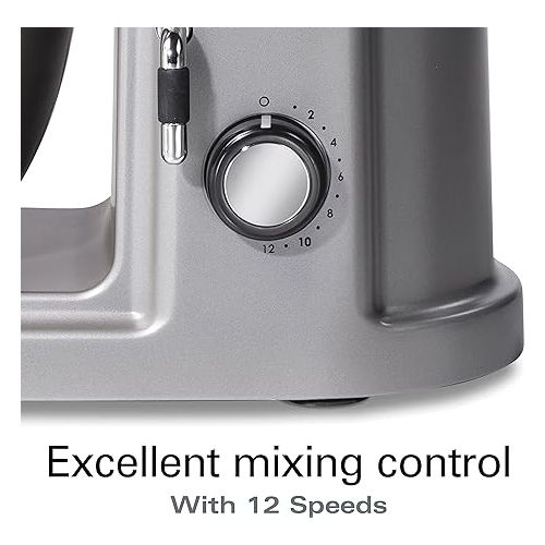  All-Metal Stand Mixer with Specialty Attachment Hub, 5 Quart Bowl, 12 Speeds, Includes Flat Beater, Dough Hook, Whisk (63240)