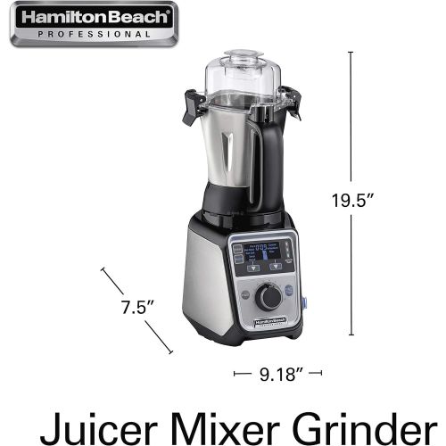  Hamilton Beach Professional 4-in-1 Juicer Mixer Grinder, Commercial-Grade 1400 Watt Motor, 120V, 3 Leakproof Jars, For Wet and Dry Spices, Chutneys and Curries, Engineered in India