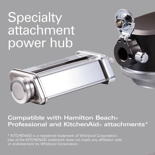  Hamilton Beach Professional All-Metal Stand Mixer, Specialty Attachment Hub, 5 Quart, 4.7 Liter, 63240, Grey