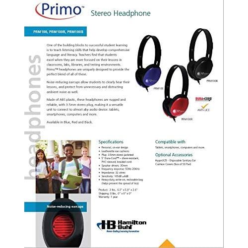 소니 Hamilton Buhl HamiltonBuhl Primo Stereo Headphones Blue - 12 Pack