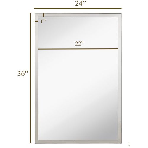  Hamilton Hills Commercial Restroom Full Length Wall Mirror | Contemporary Industrial Strength | Brushed Metal Silver Rectangle Mirrored Glass | Vanity, Bedroom or Restroom Horizontal & Vertical (