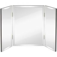 Hamilton Hills Trifold Vanity Mirror | Solid Hinged Sided Tri-fold Beveled Mirrored Edges | 3 Way Hangable on Wall or Tabletop Cosmetic & Makeup Mirror 28 x 40