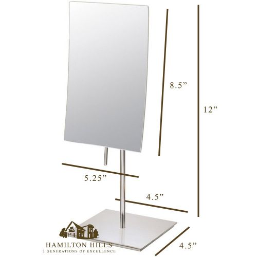  Hamilton Hills 3X Magnified Premium Modern Wall Mounted Rectangular Vanity Makeup Mirror | Polished Chrome Contemporary Finish | Adjustable Arm Tilt Easy Positioning | Best Luxury Quality Magnify