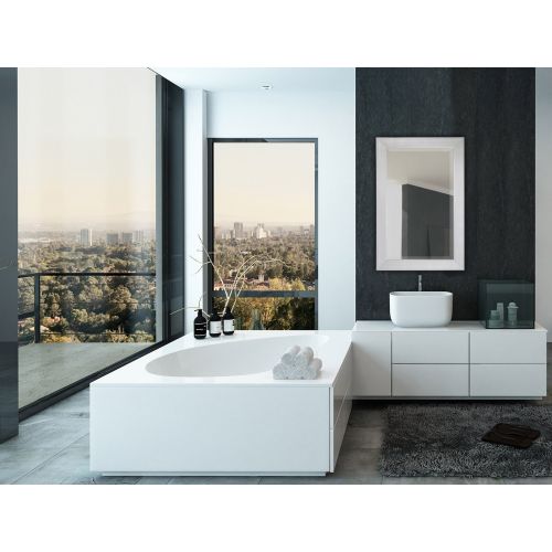  Hamilton Hills NEW Black Modern Metallic Look Rectangle Wall Mirror | Brushed Metal Appearance | Contemporary Simple Design Beveled Glass Vanity, Bedroom, or Bathroom | Hanging Horizontal or Vert