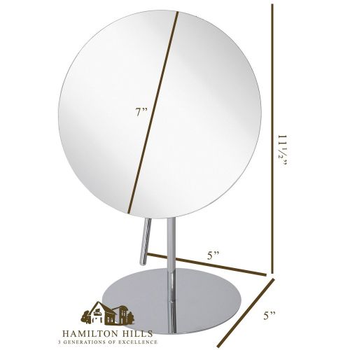  Hamilton Hills 3X Magnified Premium Modern Circular Vanity Makeup Mirror 100% Guarantee | Portable Polished Chrome Contemporary Finish | Adjustable Easy Positioning | Best Luxury Quality Magnifyi
