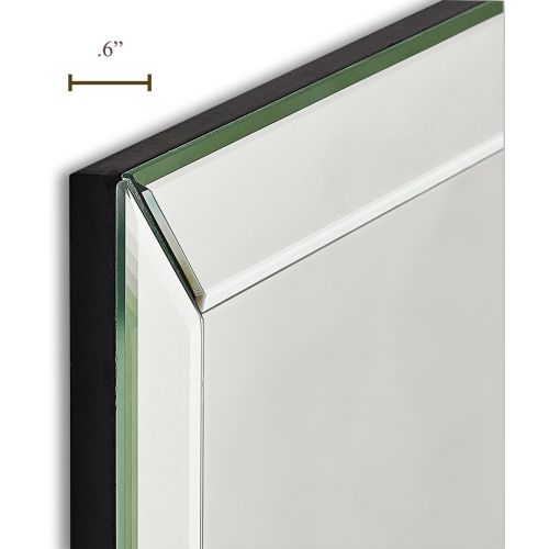  Hamilton Hills Large Flat Framed Wall Mirror with 2 Inch Edge Beveled Mirror Frame | Premium Silver Backed Glass Panel | Vanity, Bedroom, or Bathroom | Mirrored Rectangle Hangs Horizontal or Vert