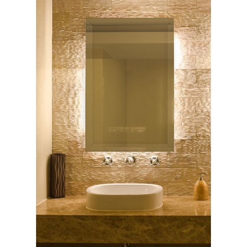  Hamilton Hills Large Flat Framed Wall Mirror with 2 Inch Edge Beveled Mirror Frame | Premium Silver Backed Glass Panel | Vanity, Bedroom, or Bathroom | Mirrored Rectangle Hangs Horizontal or Vert